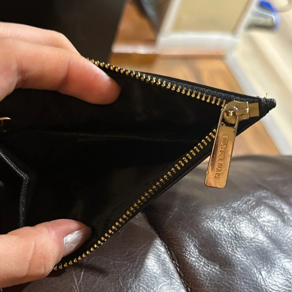 Michael Kors Black Pouch with Gold Accents